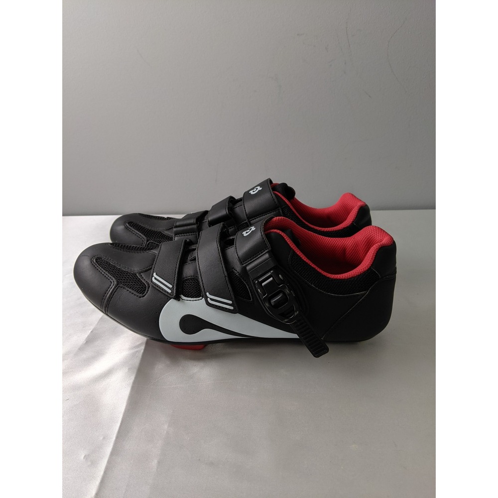 Peloton Men Cycling Shoes Black Red Size 45 Look Delta Cleats Indoor Spin Bike